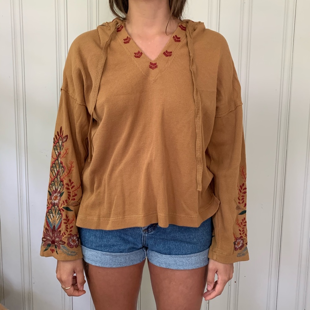 JOHNNY WAS THERMAL EMBROIDERED HOODIE